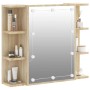 Mueble con espejo y luces LED roble Sonoma 70x16,5x60 cm