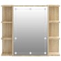 Mueble con espejo y luces LED roble Sonoma 70x16,5x60 cm