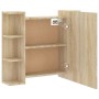 Mueble con espejo y luces LED roble Sonoma 70x16,5x60 cm