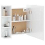 Mueble con espejo y luces LED blanco brillante 70x16,5x60 cm