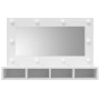 Mueble con espejo y luces LED blanco 90x31,5x62 cm