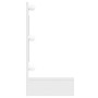 Mueble con espejo y luces LED blanco brillante 90x31,5x62 cm