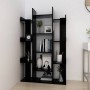 Librería de madera contrachapada negro 86x25,5x140 cm