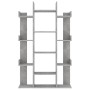 Librería de madera contrachapada gris hormigón 86x25,5x140 cm