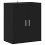 Mueble zapatero de madera de ingeniería negro 60x35x70 cm