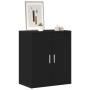 Mueble zapatero de madera de ingeniería negro 60x35x70 cm