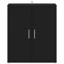 Mueble zapatero de madera de ingeniería negro 60x35x70 cm