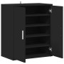 Mueble zapatero de madera de ingeniería negro 60x35x70 cm
