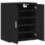 Mueble zapatero de madera de ingeniería negro 60x35x70 cm