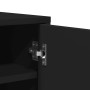 Mueble zapatero de madera de ingeniería negro 60x35x70 cm