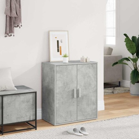 Mueble zapatero madera de ingeniería gris hormigón 60x35x70 cm