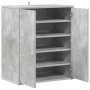 Mueble zapatero madera de ingeniería gris hormigón 60x35x70 cm