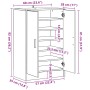 Mueble zapatero de madera contrachapada blanco 60x35x92 cm