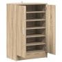 Mueble zapatero madera contrachapada roble Sonoma 60x35x92 cm