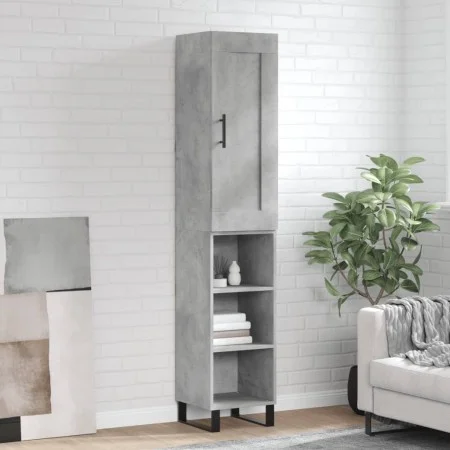 Aparador de madera contrachapada gris hormigón 34,5x34x180 cm by vidaXL, Sideboards - Ref: Foro24-3200349, Price: 90,88 €, Di...