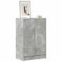 Zapatero de madera de ingeniería gris hormigón 60x35x92 cm
