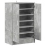 Zapatero de madera de ingeniería gris hormigón 60x35x92 cm