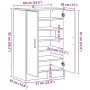 Zapatero de madera de ingeniería gris hormigón 60x35x92 cm