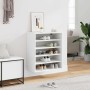 Mueble zapatero de madera contrachapada blanco 60x35x70 cm