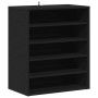 Mueble zapatero de madera contrachapada negro 60x35x70 cm