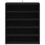 Mueble zapatero de madera contrachapada negro 60x35x70 cm