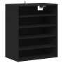 Mueble zapatero de madera contrachapada negro 60x35x70 cm