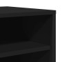 Mueble zapatero de madera contrachapada negro 60x35x70 cm