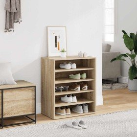 Mueble zapatero de madera contrachapada color roble 60x35x70 cm Mueble zapatero de madera contrachapada color roble 60x35x70 cm