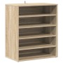 Mueble zapatero de madera contrachapada color roble 60x35x70 cm