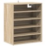 Mueble zapatero de madera contrachapada color roble 60x35x70 cm