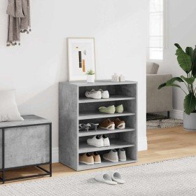 Mueble zapatero madera contrachapada gris hormigón 60x35x70 cm Mueble zapatero madera contrachapada gris hormigón 60x35x70 cm