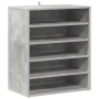 Mueble zapatero madera contrachapada gris hormigón 60x35x70 cm