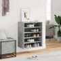 Mueble zapatero madera contrachapada gris hormigón 60x35x70 cm