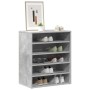 Mueble zapatero madera contrachapada gris hormigón 60x35x70 cm