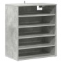 Mueble zapatero madera contrachapada gris hormigón 60x35x70 cm