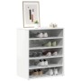 Mueble zapatero madera contrachapada blanco brillo 60x35x70 cm