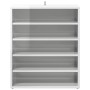 Mueble zapatero madera contrachapada blanco brillo 60x35x70 cm