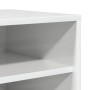 Mueble zapatero madera contrachapada blanco brillo 60x35x70 cm