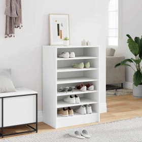 Mueble zapatero de madera contrachapada blanco 60x35x92 cm Mueble zapatero de madera contrachapada blanco 60x35x92 cm
