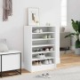 Mueble zapatero de madera contrachapada blanco 60x35x92 cm
