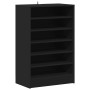 Mueble zapatero de madera contrachapada negro 60x35x92 cm