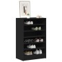 Mueble zapatero de madera contrachapada negro 60x35x92 cm