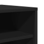 Mueble zapatero de madera contrachapada negro 60x35x92 cm