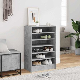 Mueble zapatero madera contrachapada gris hormigón 60x35x92 cm Mueble zapatero madera contrachapada gris hormigón 60x35x92 cm