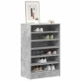 Mueble zapatero madera contrachapada gris hormigón 60x35x92 cm