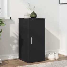 Mueble zapatero de madera contrachapada negro 32x35x70 cm Mueble zapatero de madera contrachapada negro 32x35x70 cm