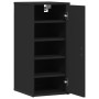 Mueble zapatero de madera contrachapada negro 32x35x70 cm