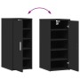 Mueble zapatero de madera contrachapada negro 32x35x70 cm