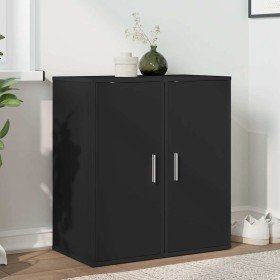 Muebles zapateros 2 uds madera contrachapada negro 32x35x70 cm Muebles zapateros 2 uds madera contrachapada negro 32x35x70 cm