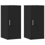 Muebles zapateros 2 uds madera contrachapada negro 32x35x70 cm
